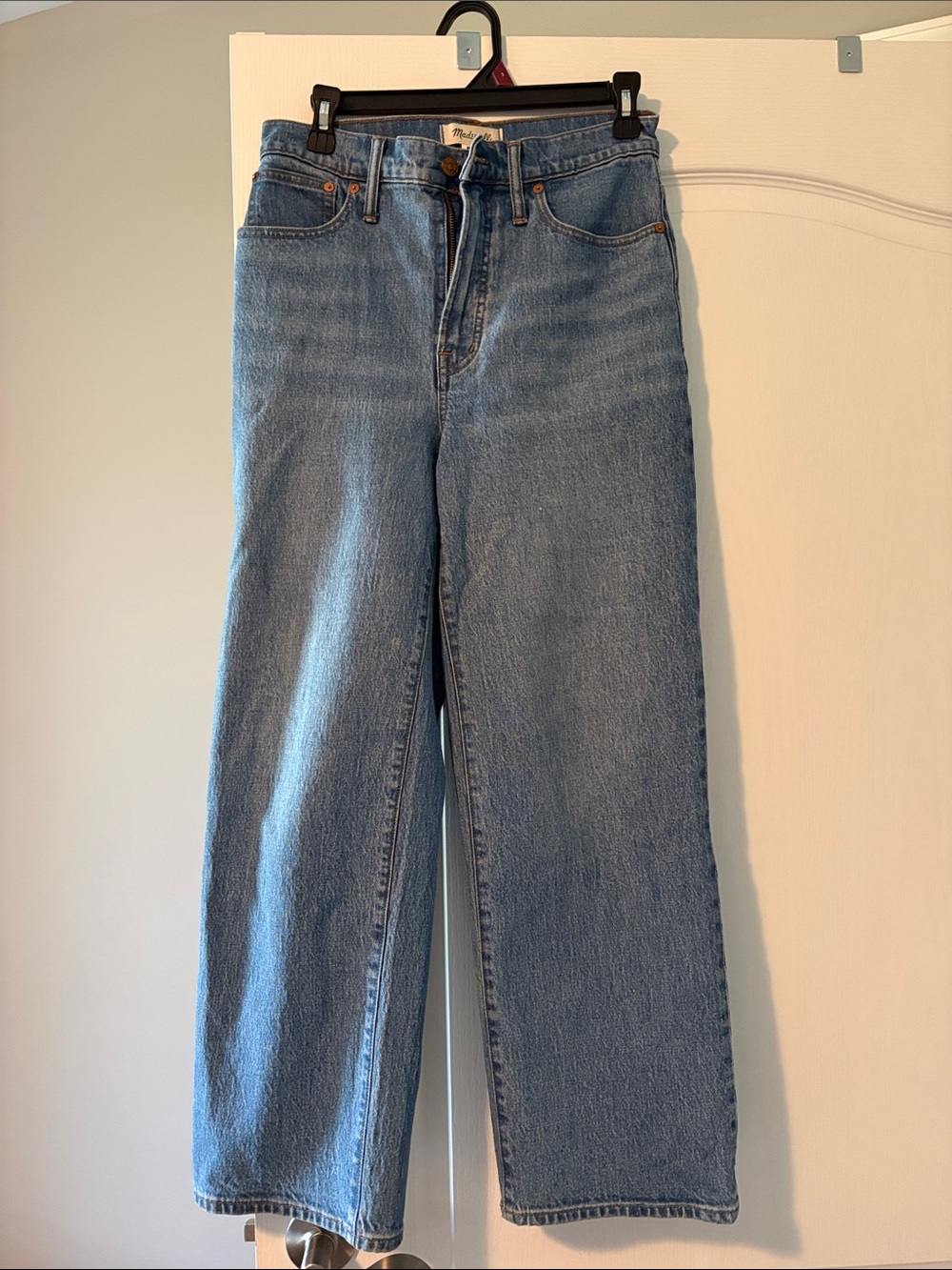 Madewell The Perfect Vintage Wide-Leg Crop Jeans — Light Blue